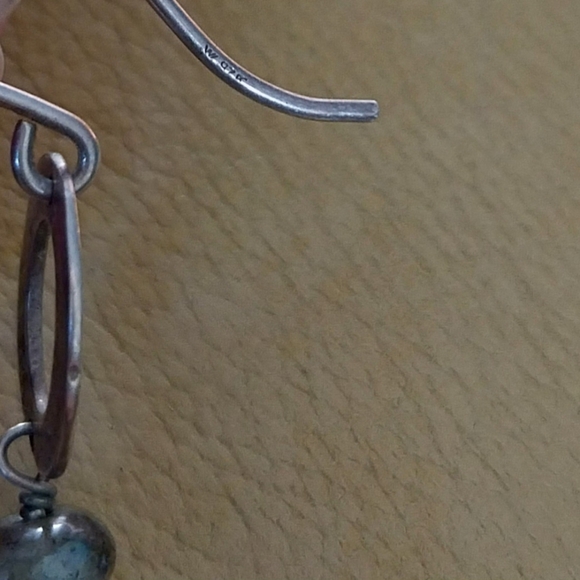 Sterling Silver and Gray Dangle Earrings - Picture 14 of 15